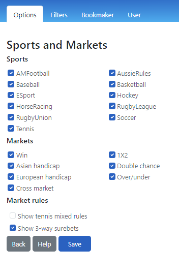 available sports filters at rebelbetting
