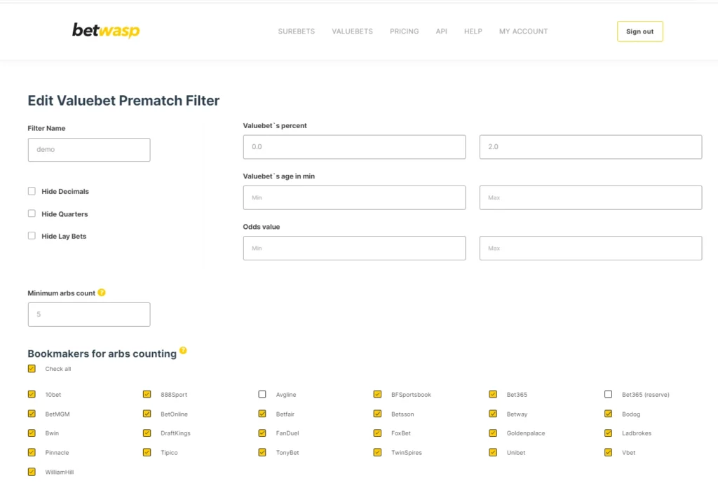 betwasp positive ev betting software filters for bookmakers, profitability and delaying