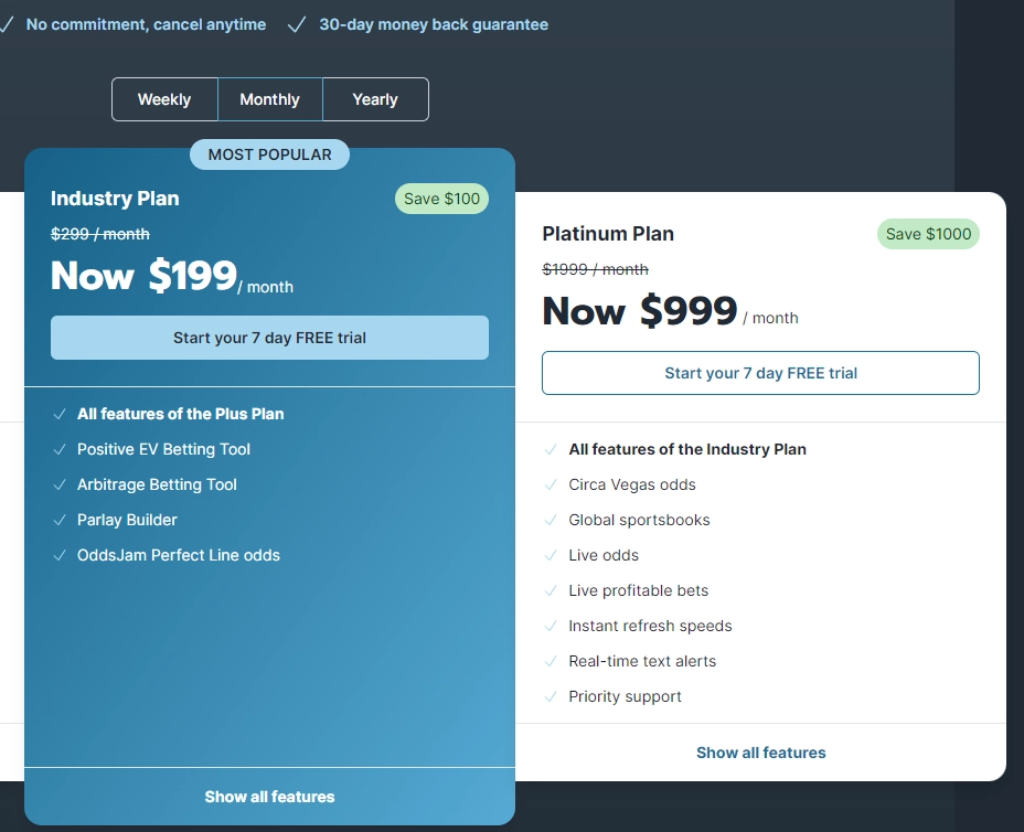 oddsjam value betting software pricing list and advantages
