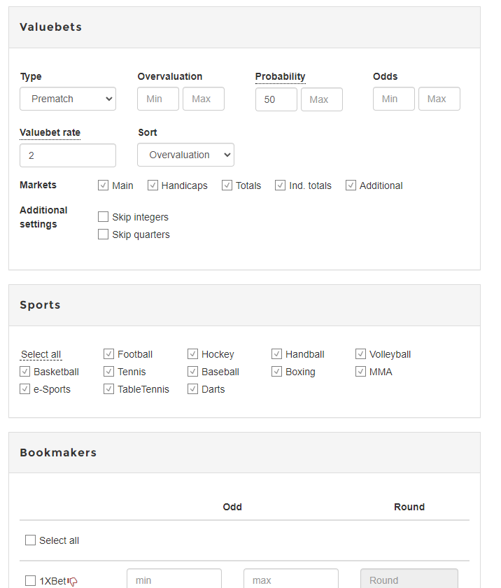 breaking bet filters