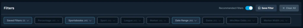 oddsjam value betting software filters