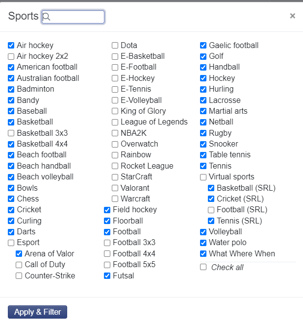 betting sites scanned by surebet.com