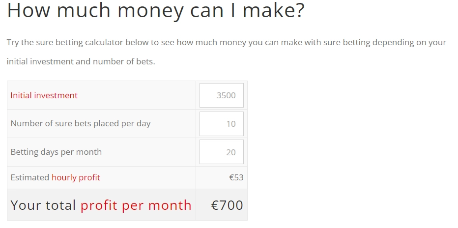 possible profit calculator at RebelBetting