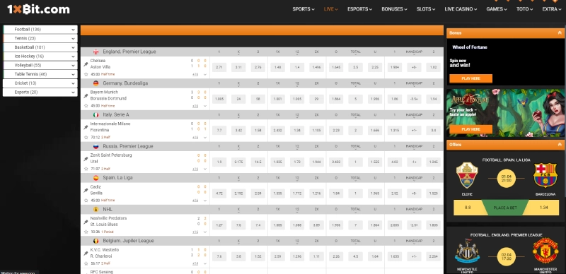 1xbit user interface odds