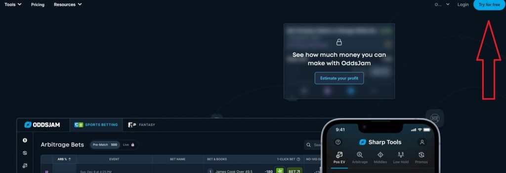 oddsjam promo code free trial