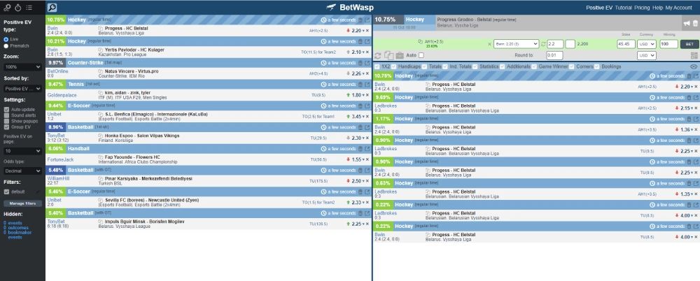 betwasp-user-interface