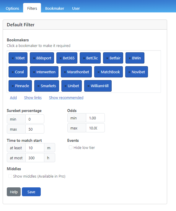 RebelBetting-arbitrage-betting-software-filters
