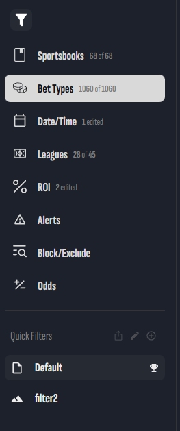 filtering options at pod