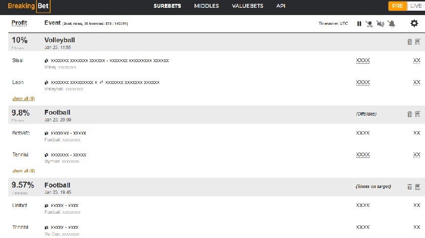 Breaking bet pre-match arb opportunities without a payed subscription plan