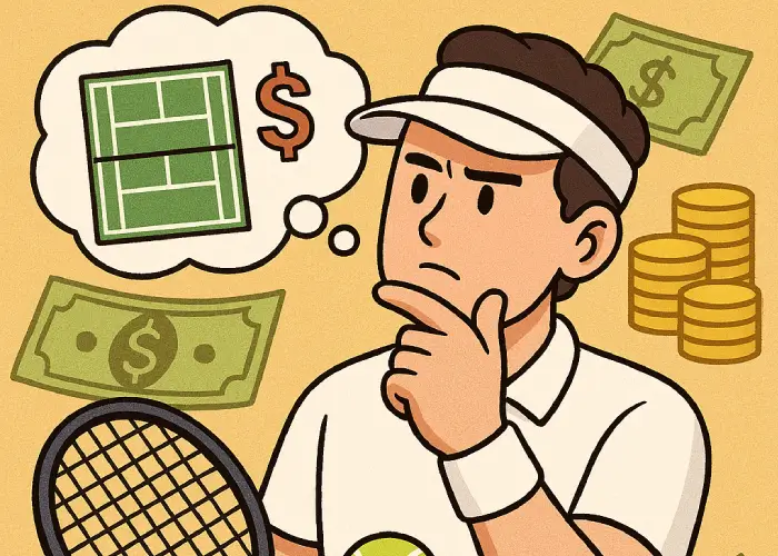 tennis player thinking about making money