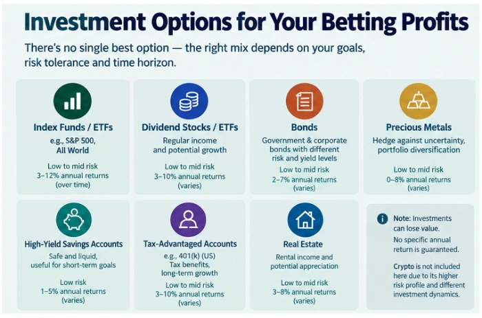 where to invest profits from sports betting: 7 types of investments